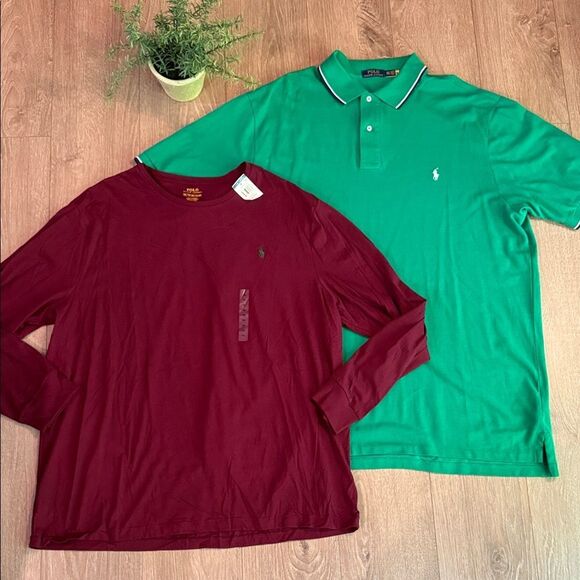 ((2 PIECE)) MENS POLO RALPH LAUREN SHIRT BUNDLE SIZE XXL ONE NWT - Picture 1 of 8